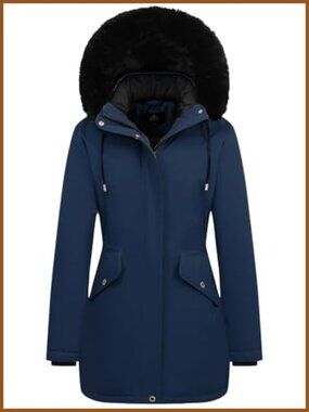 Women's Long Winter Down Coat Thicken Fleece Lined Puffer Jacket